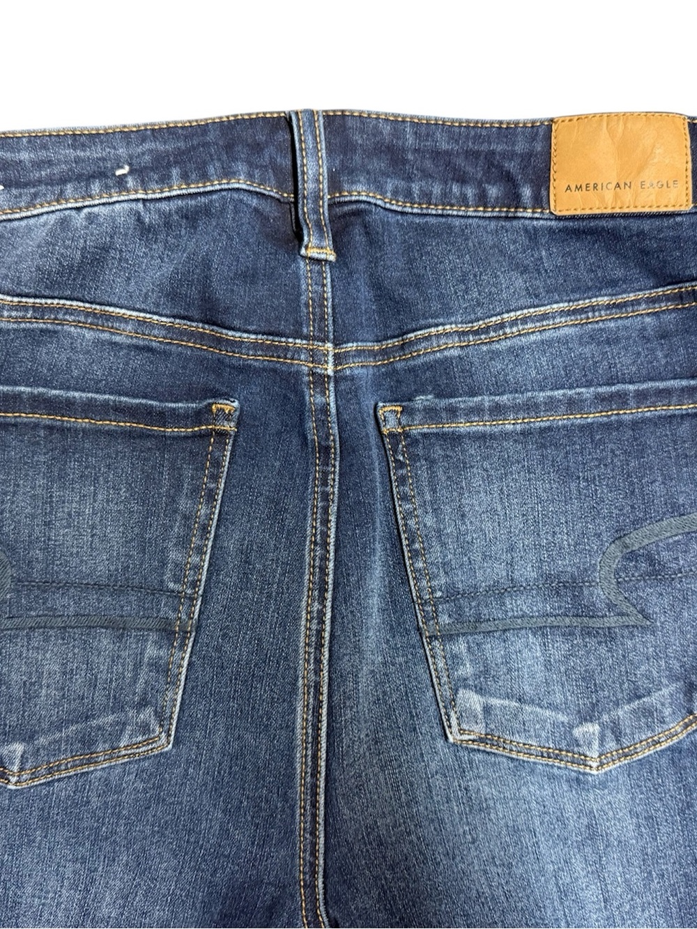 American Eagle Outfitters Dark Wash Skinny Jeans super hi-rise jegging size 6 - Picture 4 of 6